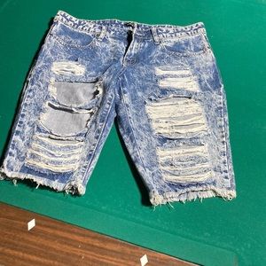 Rue 21. Size 8. Womens stone washed & torn up jean shorts.  Will bundle anythin